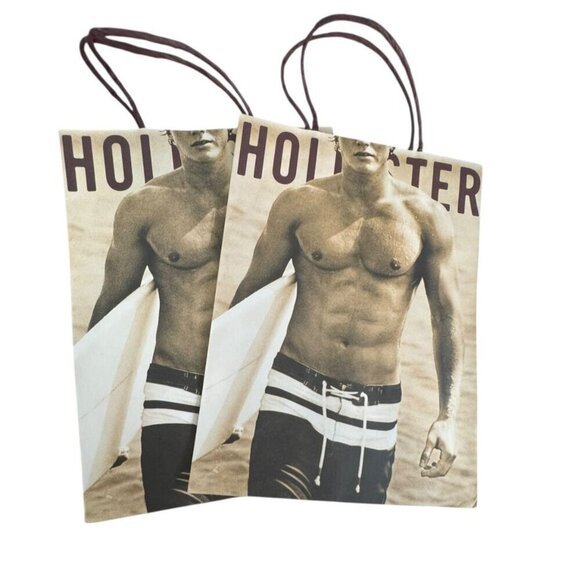 hollister Other - Hollister Paper Shopping Bag Vintage Y2K Surfing Male Model Bruce Weber lot of 2